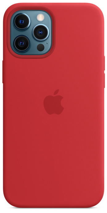 Чехол Silicone Case для iPhone 12 Pro Max красный в Тюмени